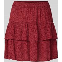 Only Ausgestellter Mini-Rock aus reiner Viskose Modell '30 BERYL' in Kirsche Melange, Größe M von Only