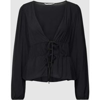Only Bluse aus Viskose mit Schnürung Modell 'NOVA LIFE' in Black, Größe XS von Only