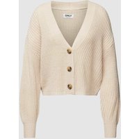 Only Cropped Cardigan mit Knopfleiste Modell 'CAROL' in Sand, Größe XL von Only