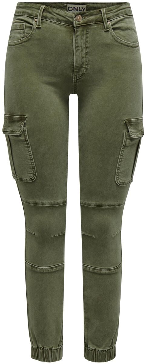 Only Cargohose - ONLMISSOURI REG ANK CARGO - W34L32 bis W40L32 - für Damen - Größe W38L32 - oliv von Only