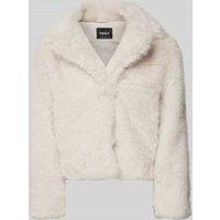 Only Cropped Jacke mit Kunstfell Modell 'CANNA' in Offwhite, Größe L von Only