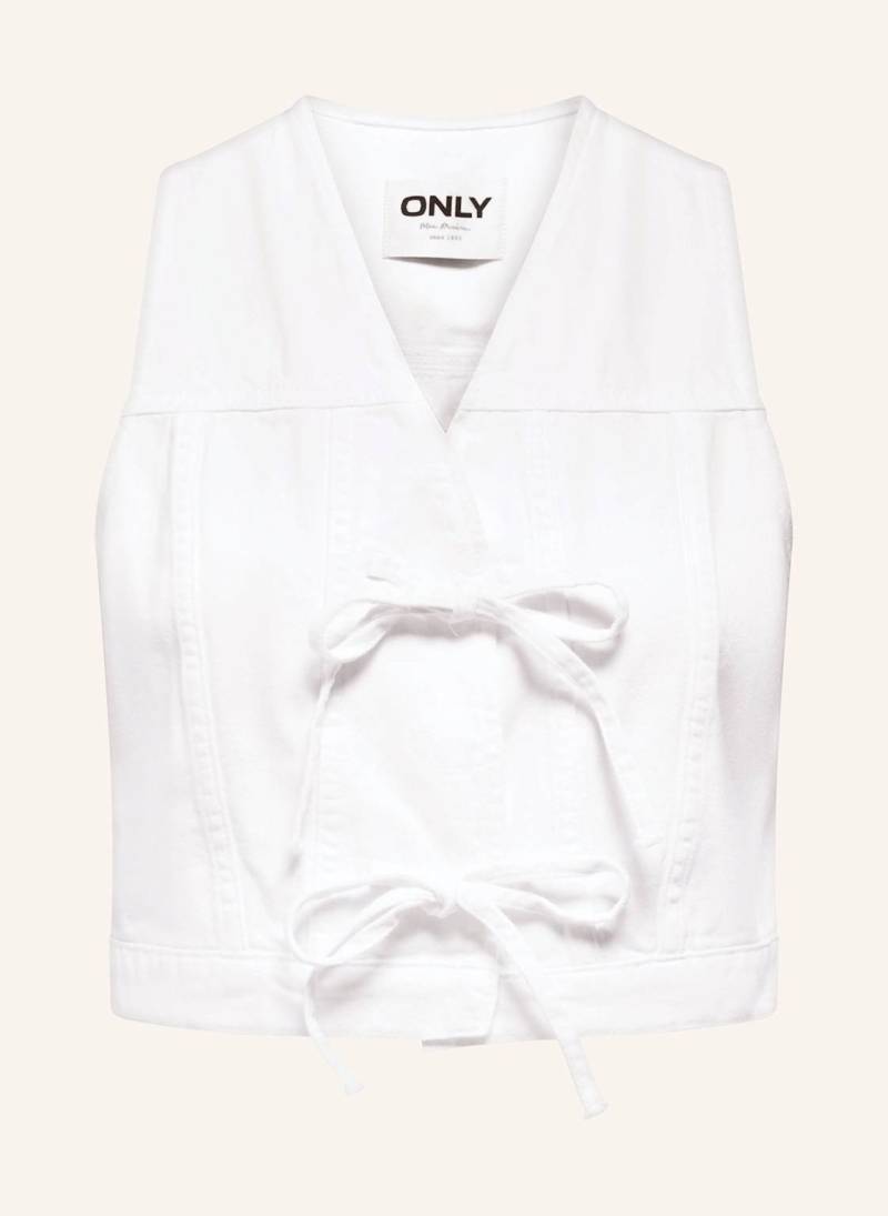 Only Cropped-Jeansweste weiss von Only
