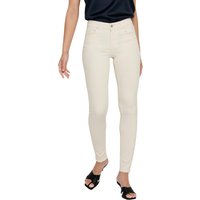 Only Damen Jeans ONLBLUSH MID SK ANK RAW DOT019 - Skinny Fit - Beige - Ecru von Only