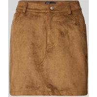 Only Eng anliegender Mini-Rock in Wildleder-Optik Modell 'TULIP' in Sand, Größe XL von Only