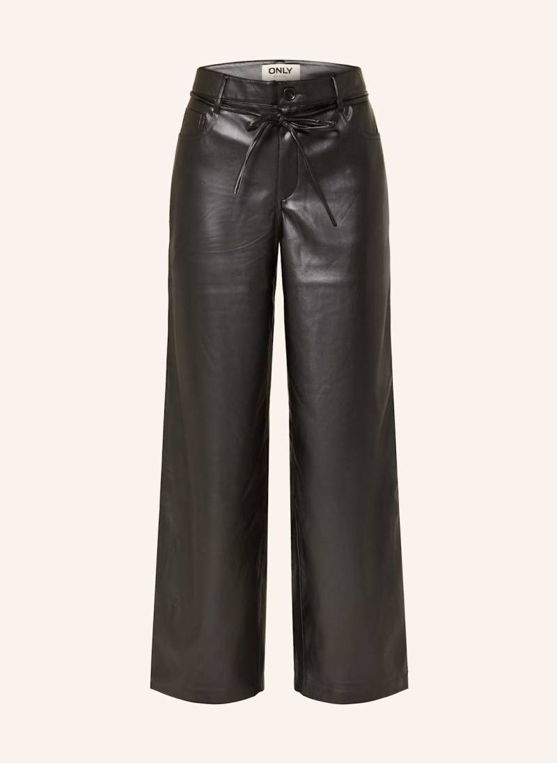 Only Hose In Lederoptik schwarz von Only