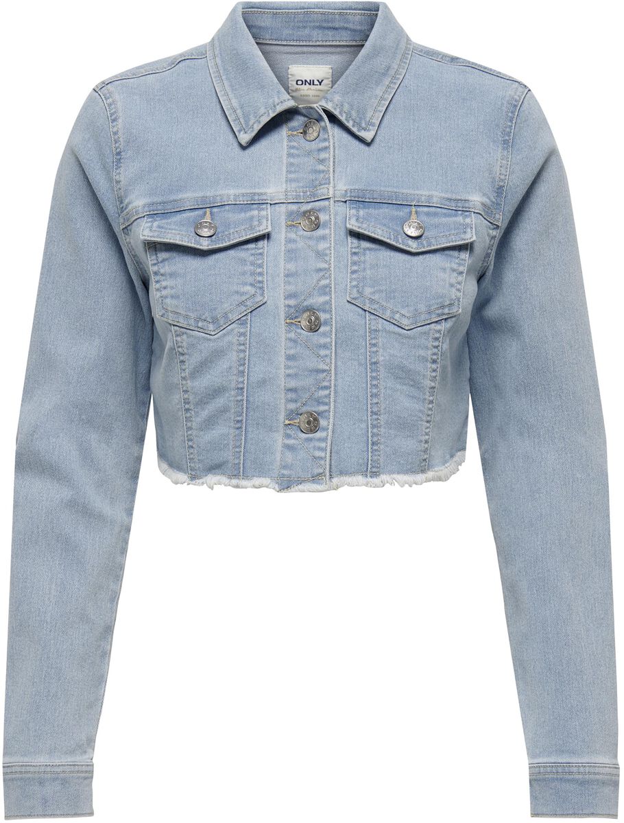 Only Jeansjacke - Onlwonder LS Cropped DNM Jacket NOOS - XS bis XL - für Damen - Größe L - hellblau von Only