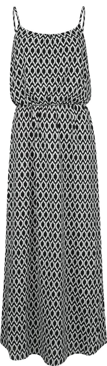 Only Kleid lang - Onlwinner S/L Maxi Dress NOOS - 34 bis 38 - für Damen - Größe 36 - schwarz/weiß von Only