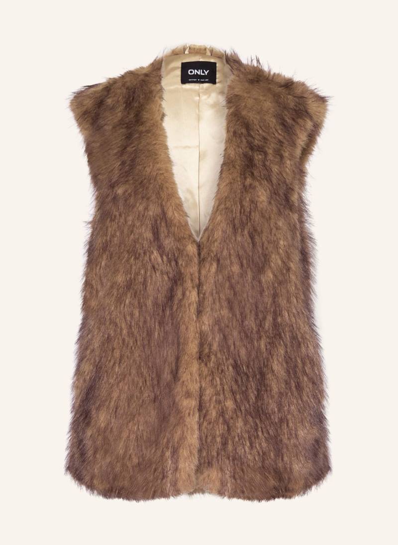 Only Kunstfell-Weste braun von Only