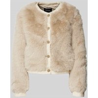 Only Kunstfelljacke mit Zierknöpfen in Offwhite, Größe M von Only