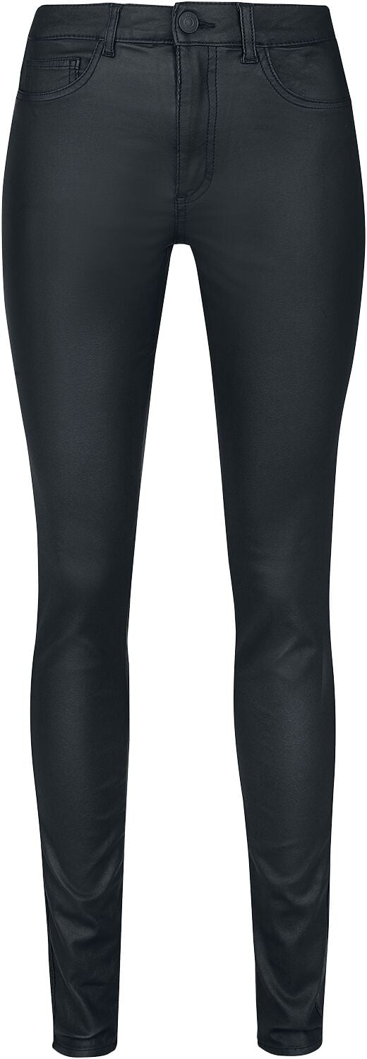 Only Kunstlederhose - ONLROYAL HW SK ROCK COATED - W26L32 bis W34L32 - für Damen - Größe W32L32 - schwarz von Only