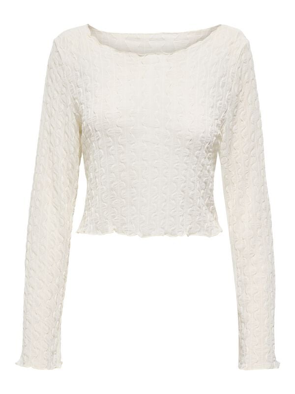 Only Langarmshirt - ONLLILIAN L/S BOATNECK TOP CS JRS - XS bis L - für Damen - Größe XS - weiß von Only