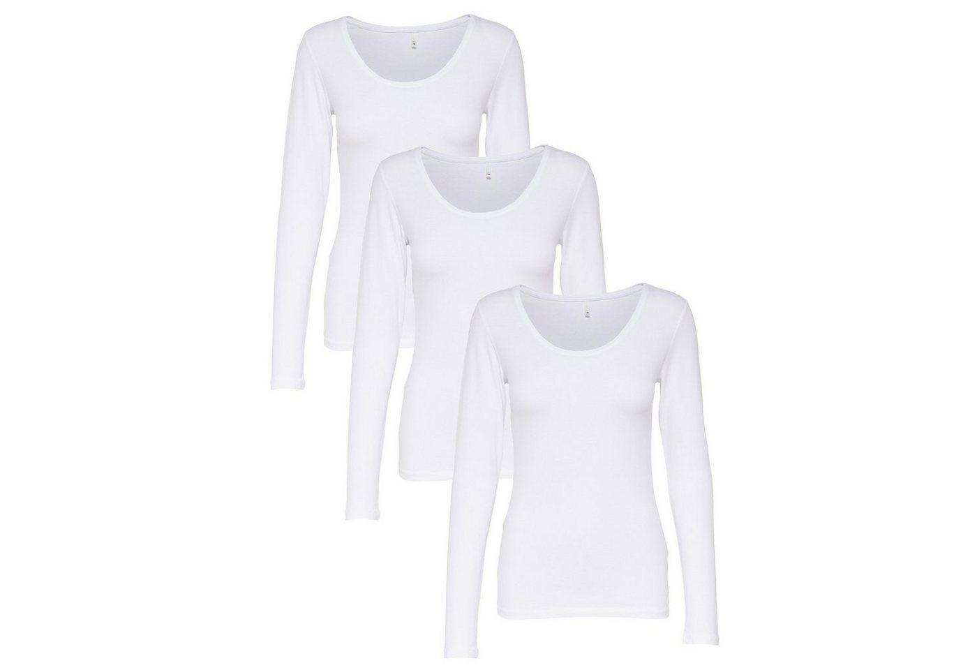 ONLY Langarmshirt ONLY 3er Pack Damen Longsleeve langarm ONLY Langarmshirt ONLY 3er Pack Damen Longsleeve langarm von ONLY