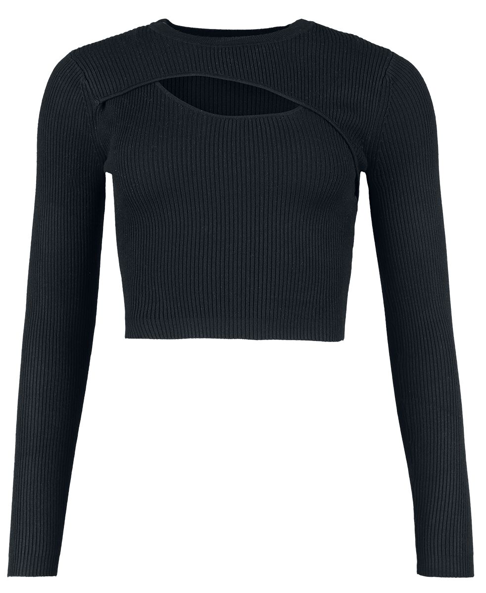 Only Langarmshirt - Onlliza L/S Peek-A-Boo Pullover - XS bis XL - für Damen - Größe S - schwarz von Only