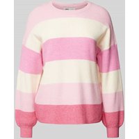 Only Loose Fit Strickpullover aus Viskose-Mix Modell 'ATIA' in Pink, Größe S von Only