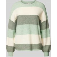 Only Loose Fit Strickpullover aus Viskose-Mix Modell 'ATIA' in Schilf, Größe L von Only