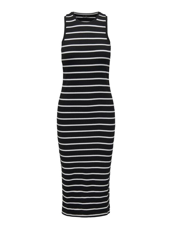 Only ONLBELFAST STRIPE S/L MIDIDRESS JRS NOOS Mittellanges Kleid schwarz weiß in L von Only