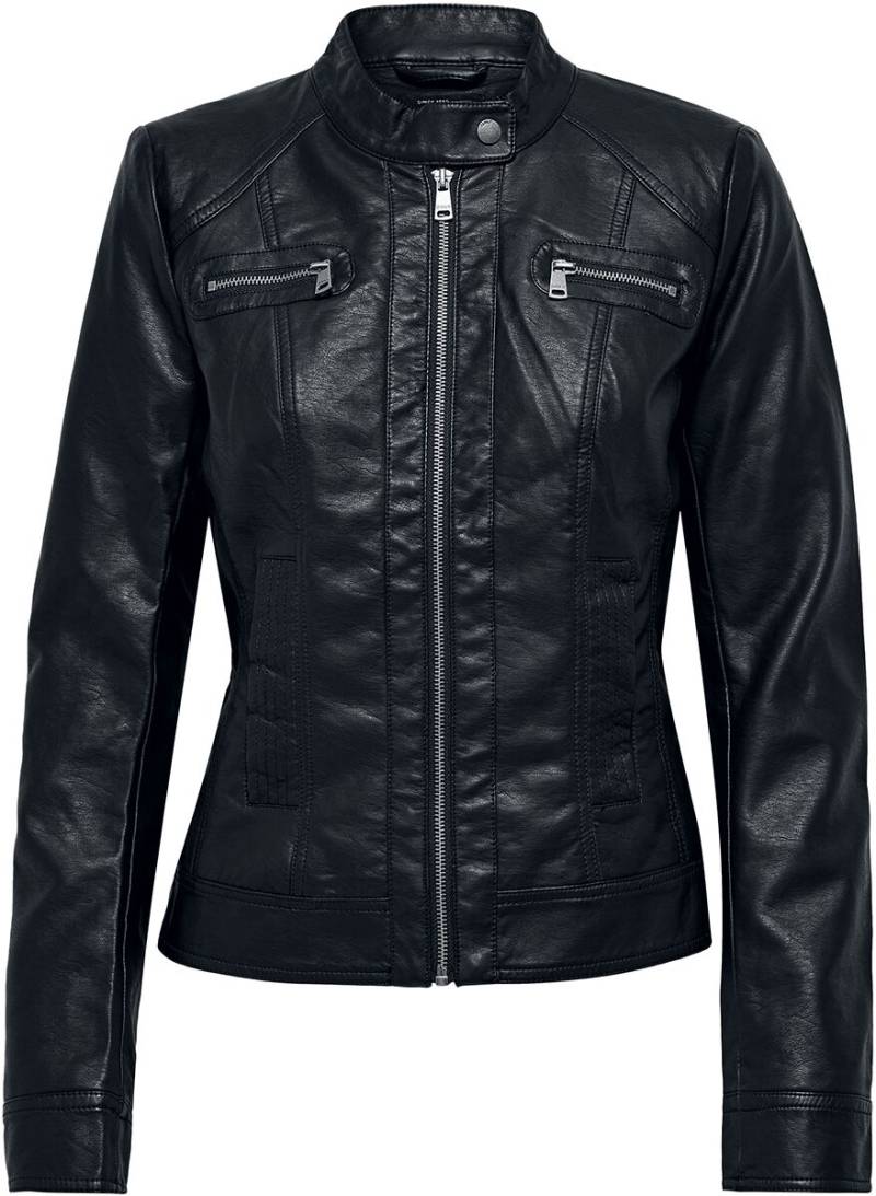 Only ONLBandit Faux Leather Biker Kunstlederjacke schwarz in M von Only