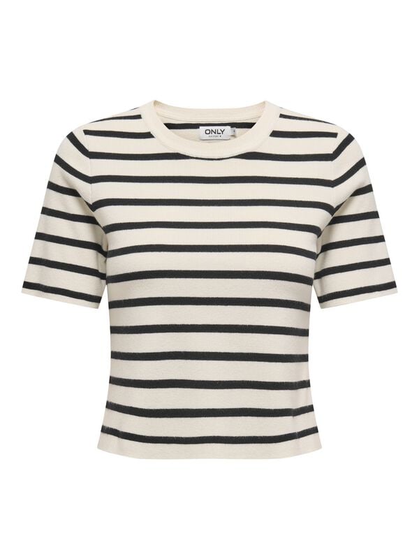 Only ONLFIE 2/4 PULLOVER CC KNT T-Shirt beige schwarz in L von Only