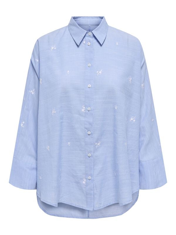 Only ONLREGINA GRACE L/S EMB. SHIRT OX WVN Langarmhemd blau in L von Only