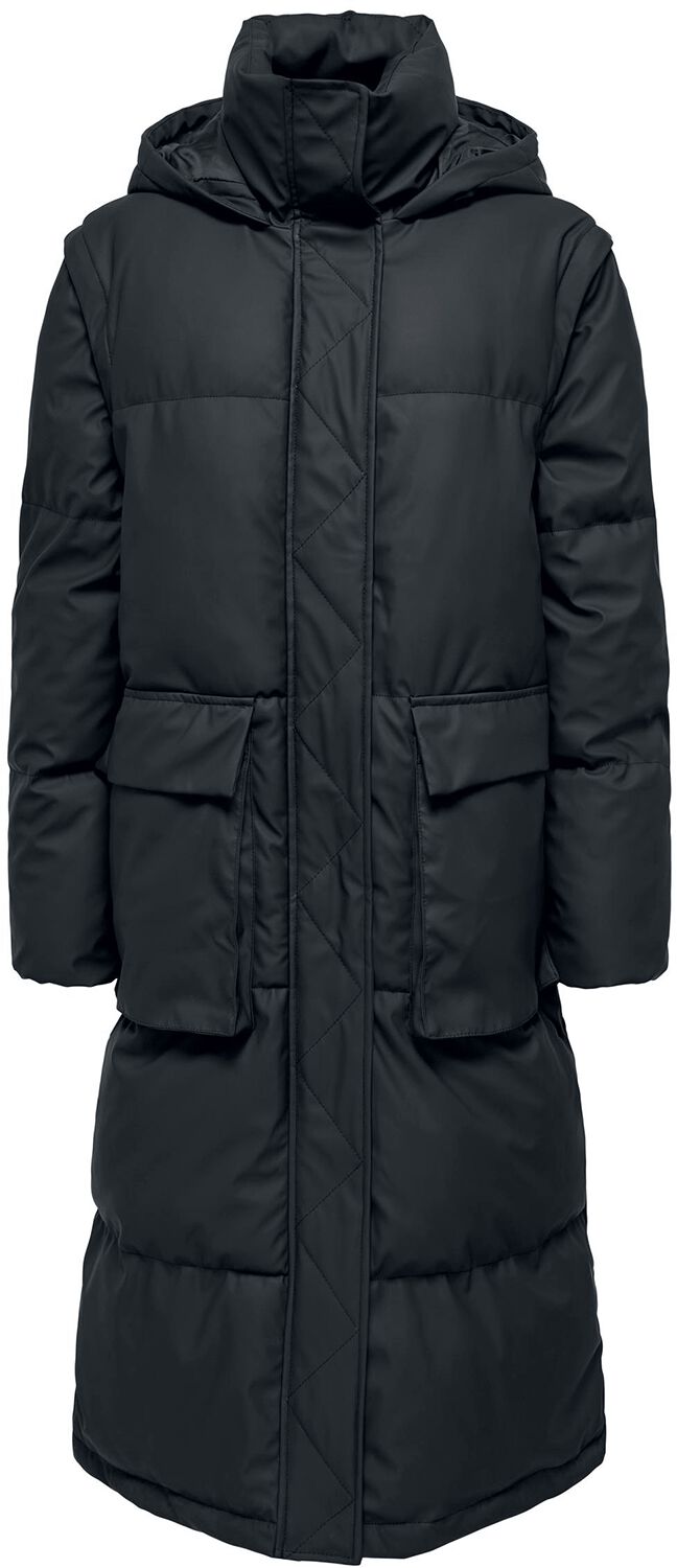 Only ONLSally Rain X-Long 2-in 1 Puffer Mantel schwarz in S von Only