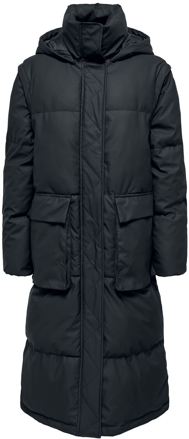 Only ONLSally Rain X-Long 2-in 1 Puffer Mantel schwarz in XL von Only