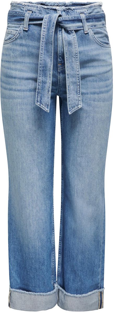 Only Onlmaddie Ex HW Wide Belt Fold UP DNM Jeans blau in W25L30 von Only