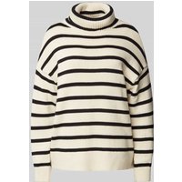 Only Oversized Rollkragenpullover aus Baumwolle Modell 'QUEENIE' in Offwhite, Größe M von Only