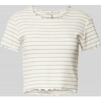 Only Regular Fit Crop Top aus Baumwoll-Mix Modell 'ANITS' in Schilf, Größe XL von Only