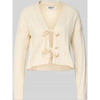 Only Regular Fit Strickjacke aus Viskose-Mix Modell 'FIA' in Offwhite, Größe XL von Only