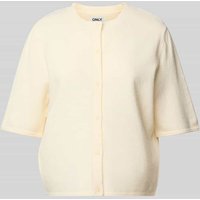 Only Regular Fit Strickjacke mit 1/2-Arm Modell 'TILDA' in Offwhite, Größe M von Only