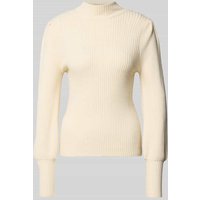 Only Regular Fit Strickpullover aus Viskose-Mix Modell 'KATIA' in Offwhite Melange, Größe M von Only