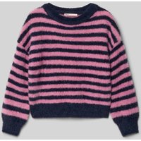 Only Regular Fit Strickpullover mit Allover-Muster Modell 'NEWPIUMO' in Marine, Größe 92 von Only