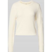 Only Regular Fit Strickpullover mit Rundhalsausschnitt Modell 'PETRA' in Offwhite, Größe XL von Only