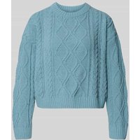 Only Regular Fit Strickpullover mit Strukturmuster Modell 'ELLY' in Ocean, Größe M von Only