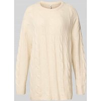 Only Regular Fit Strickpullover mit Strukturmuster Modell 'JEANETTE' in Offwhite, Größe M von Only