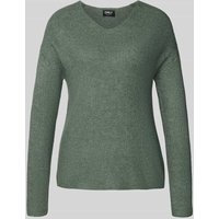 Only Regular Fit Strickpullover mit V-Ausschnitt Modell 'CAMILLA' in Schilf, Größe XS von Only