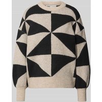 Only Regular Fit Strickpullover mit voluminösem Armschnitt Modell 'GEORGINA' in Ecru, Größe XL von Only