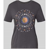 Only Regular Fit T-Shirt aus reiner Baumwolle Modell 'KITA LUNA' in Anthrazit Melange, Größe L von Only