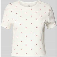 Only Regular Fit T-Shirt in Rippoptik Modell 'FENJA LIFE' in Offwhite, Größe S von Only