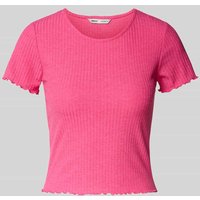 Only Regular Fit T-Shirt mit Frill Modell 'EMMA' in Pink, Größe M von Only