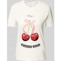 Only Regular Fit T-Shirt mit Motiv-Print Modell 'KITA' in Offwhite, Größe L von Only