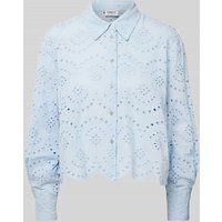 Only Relaxed Fit Hemdbluse aus reiner Baumwolle Modell 'VALAIS' in Hellblau, Größe XS von Only