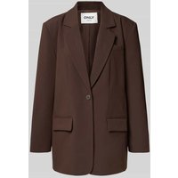 Only Relaxed Fit Longblazer mit 1-Knopf-Verschluss Modell 'LINDA-RAVEN LIFE' in Dunkelbraun, Größe 40 von Only