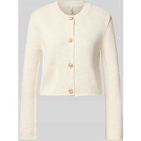 Only Relaxed Fit Strickjacke mit Zierknopf Modell 'TESSA' in Ecru, Größe XL von Only