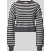 Only Relaxed Fit Strickpullover mit Allover-Muster Modell 'PIUMO' in Hellgrau, Größe XS Only Relaxed Fit Strickpullover mit Allover-Muster Modell 'PIUMO' in Hellgrau, Größe XS von Only