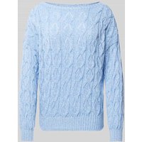 Only Relaxed Fit Strickpullover mit Zopf Struktur Muster Modell 'BRYNN' in Hellblau, Größe L von Only