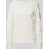 Only Relaxed Fit Strickpullover mit Zopf Struktur Muster Modell 'BRYNN' in Offwhite, Größe L von Only