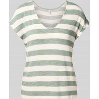 Only Relaxed Fit T-Shirt aus fein gestricktem Viskose-Mix Modell 'LIRA LIFE' in Schilf, Größe XL von Only