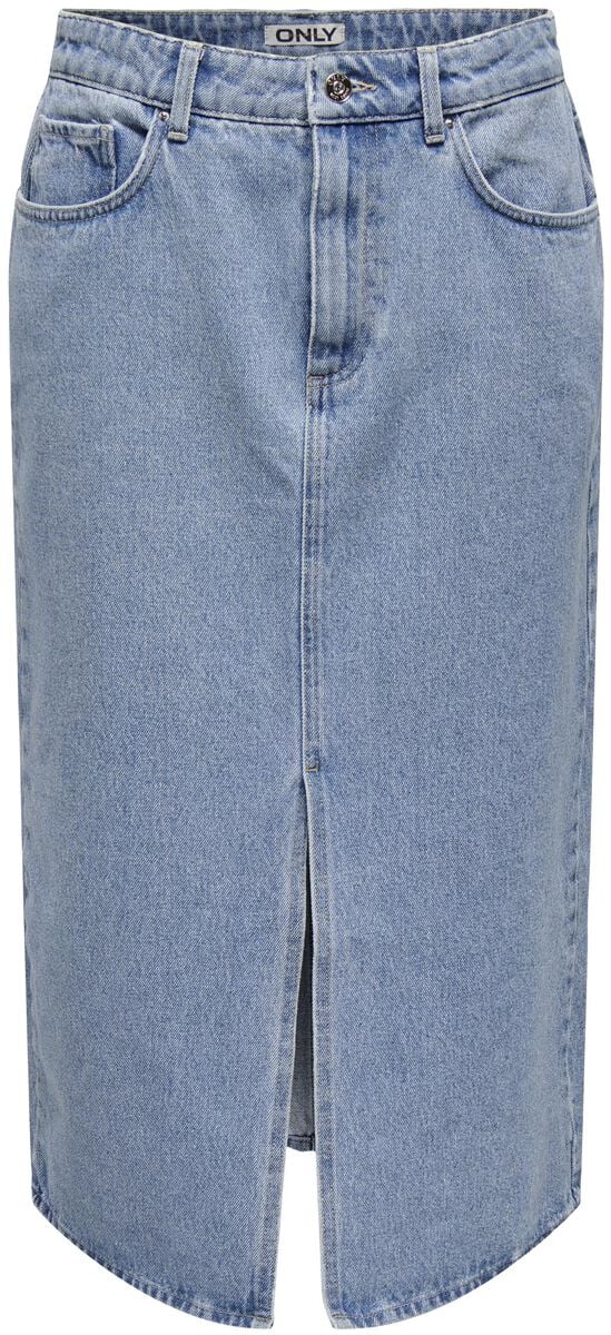 Only Rock knielang - Onlbianca Midi Skirt DNM REA NOOS - XS - für Damen - Größe XS - hellblau von Only