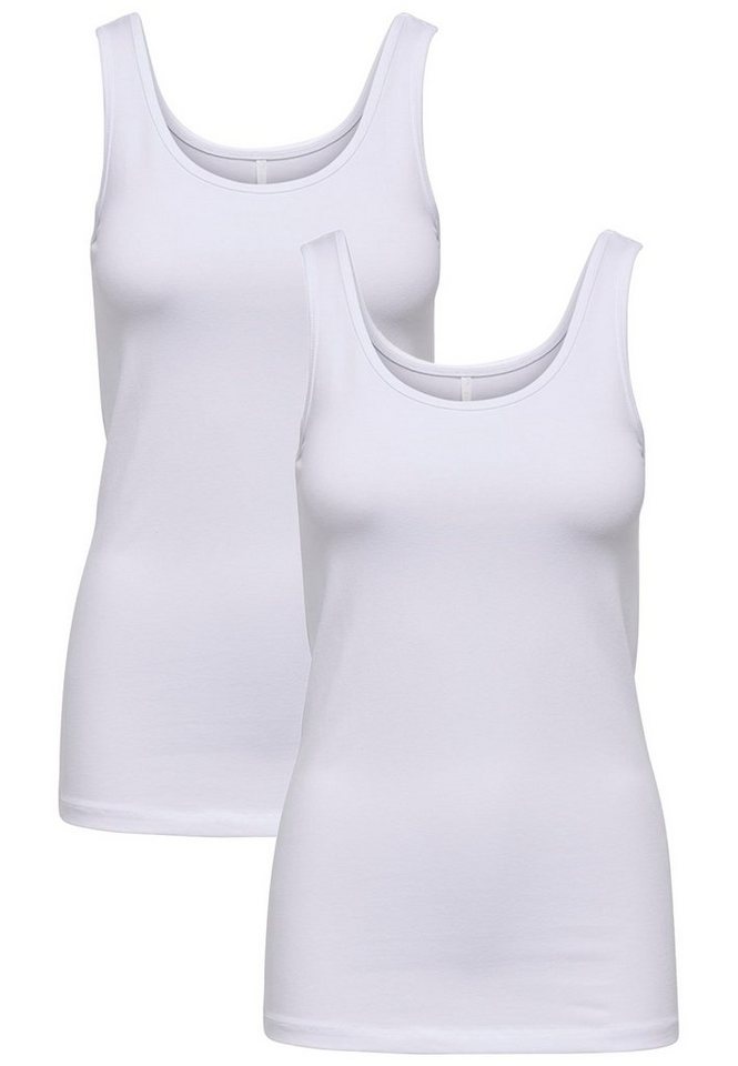 ONLY Shirttop Tank Top 2-er Stück Pack Basic Shirt Set ONLLIVE (2-tlg) 4359 in Weiß-2 von ONLY